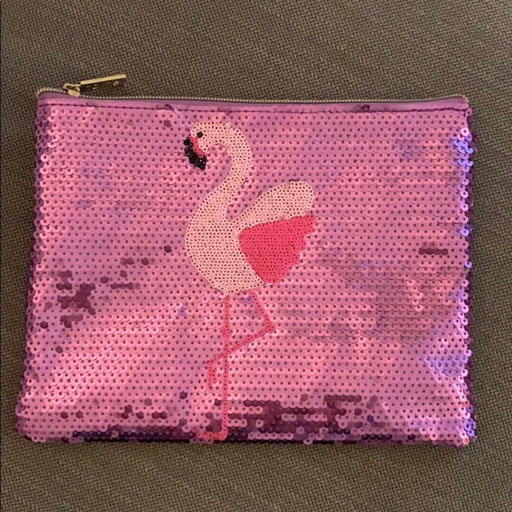 Sequined flamingo bag/clutch